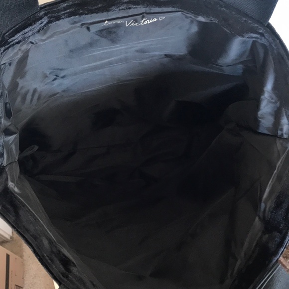NWT Victoria’s Secret Black Velvet Shopping Tote - Picture 7 of 7